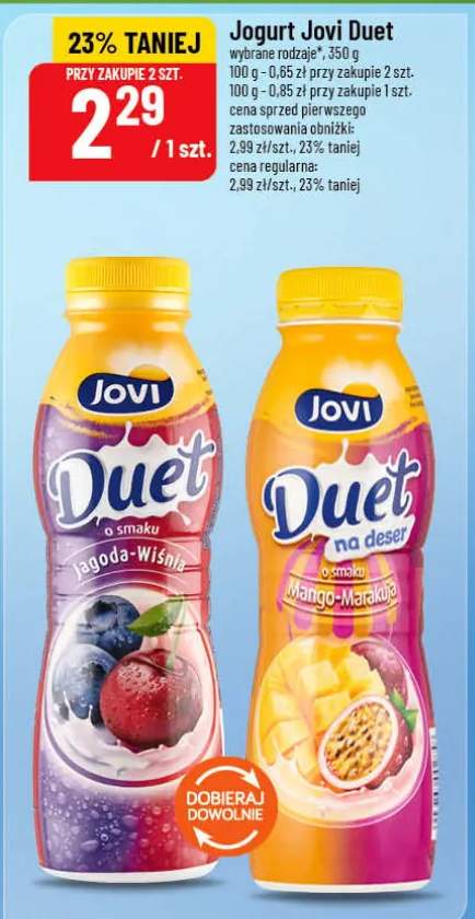 Jogurt Jovi Duet jagoda-wiśnia