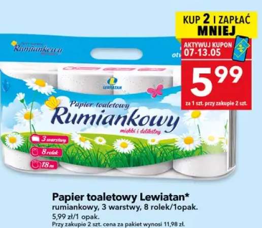 Papier toaletowy Rumiankowy Lewiatan rumiankowy 3 warstwy