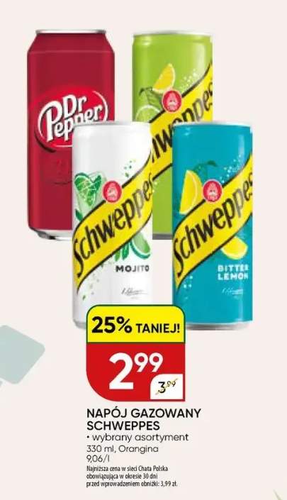 Napój gazowany Schweppes Bitter Lemon Orangina