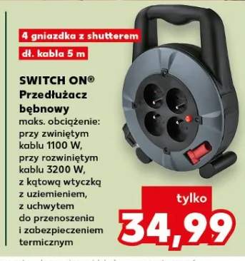 Przedłużacz bębnowy Switch On 4 gniazda 5m