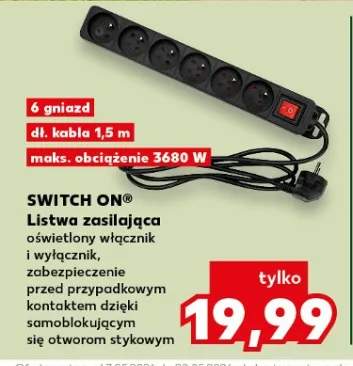 Listwa zasilająca Switch On 6 gniazd 1,5m 3680W