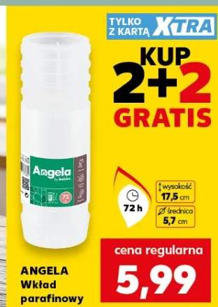 Wkład parafinowy Angela wysokość 17,5cm średnica 5,7cm