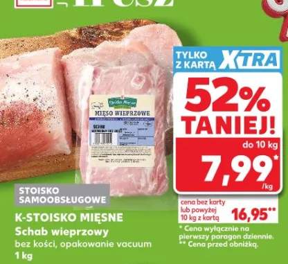 Schab wieprzowy bez kości opakowanie vacuum K-Stoisko Mięsne