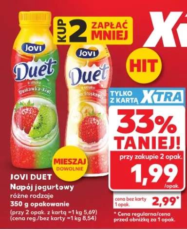 Napój jogurtowy Jovi Duet truskawka