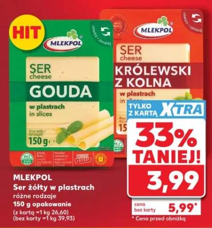 Ser żółty w plastrach Gouda Mlekpol