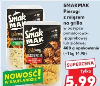Pierogi z mięsem na grilla w posypce ziołowej Smakmak