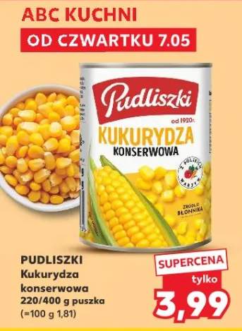 Kukurydza konserwowa Pudliszki 220/400g puszka