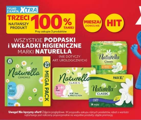 Podpaski i wkładki higieniczne Naturella