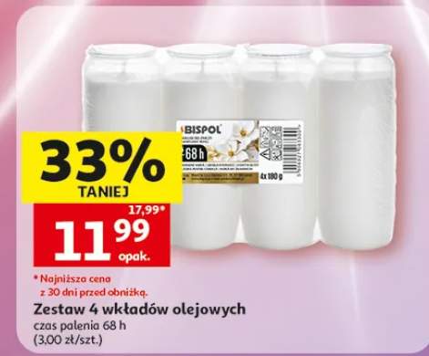 Zestaw 4 wkładów olejowych Bispol czas palenia 68h