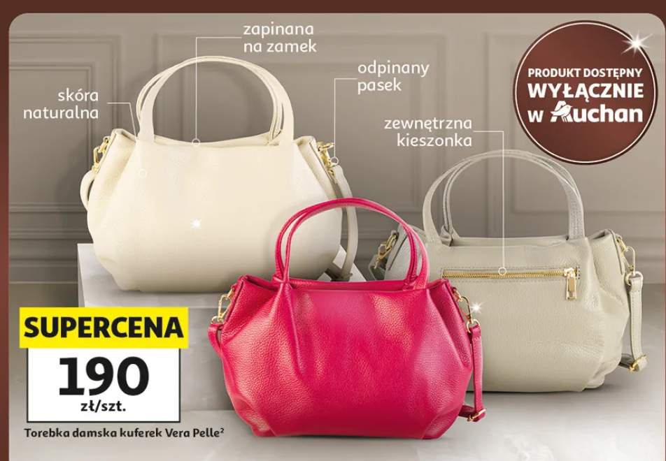 Torebka damska kuferek Vera Pelle