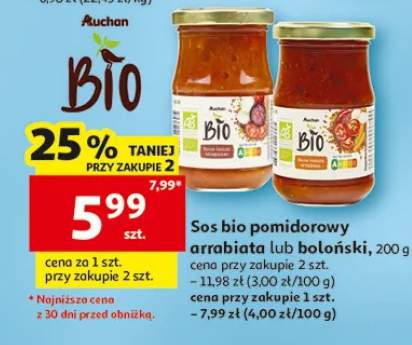 Sos bio pomidorowy boloński Auchan Bio