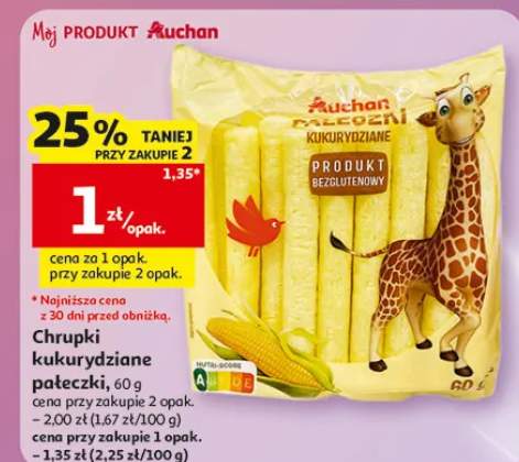 Chrupki kukurydziane pałeczki Auchan bezglutenowe