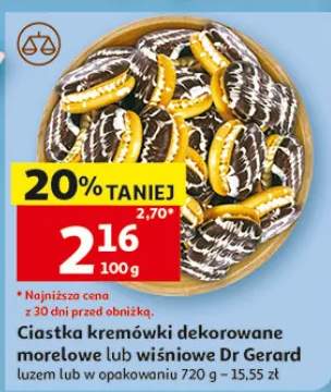 Ciastka kremówki dekorowane morelowe Dr Gerard