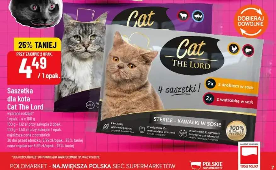 Saszetka dla kota Cat The Lord z drobiem w sosie