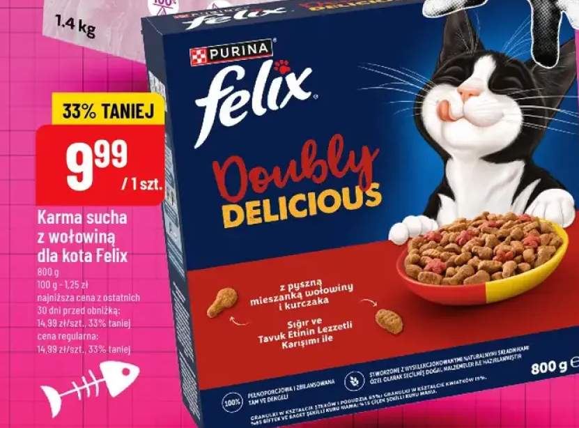 Karma sucha z wołowiną dla kota Felix Doubly Delicious
