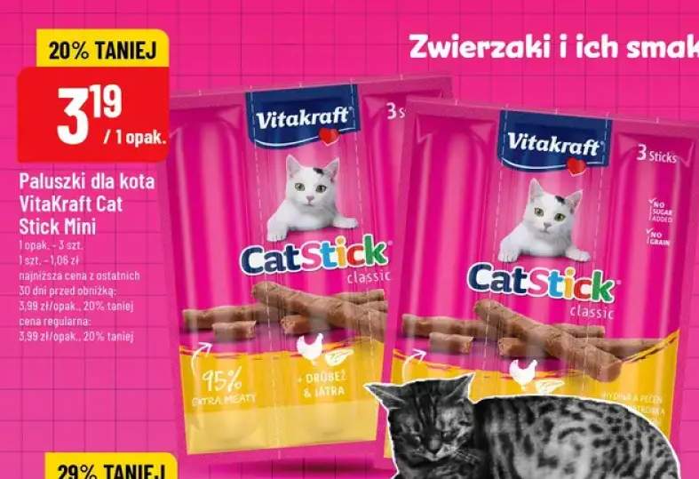Paluszki dla kota VitaKraft CatStick Mini z drobiem i wątróbką