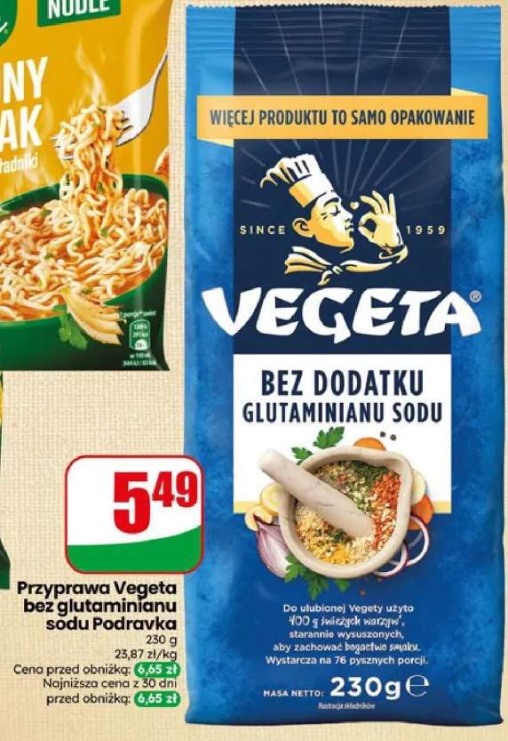 Przyprawa Vegeta bez glutaminianu sodu Podravka