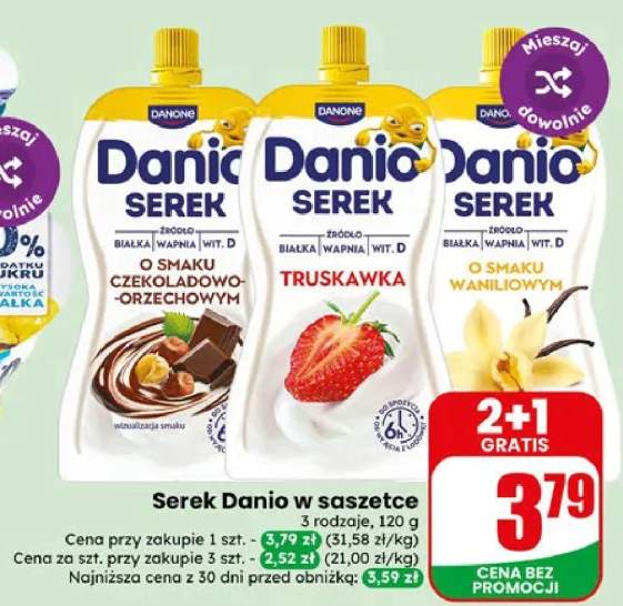 Serek Danio w saszetce o smaku waniliowym Danone