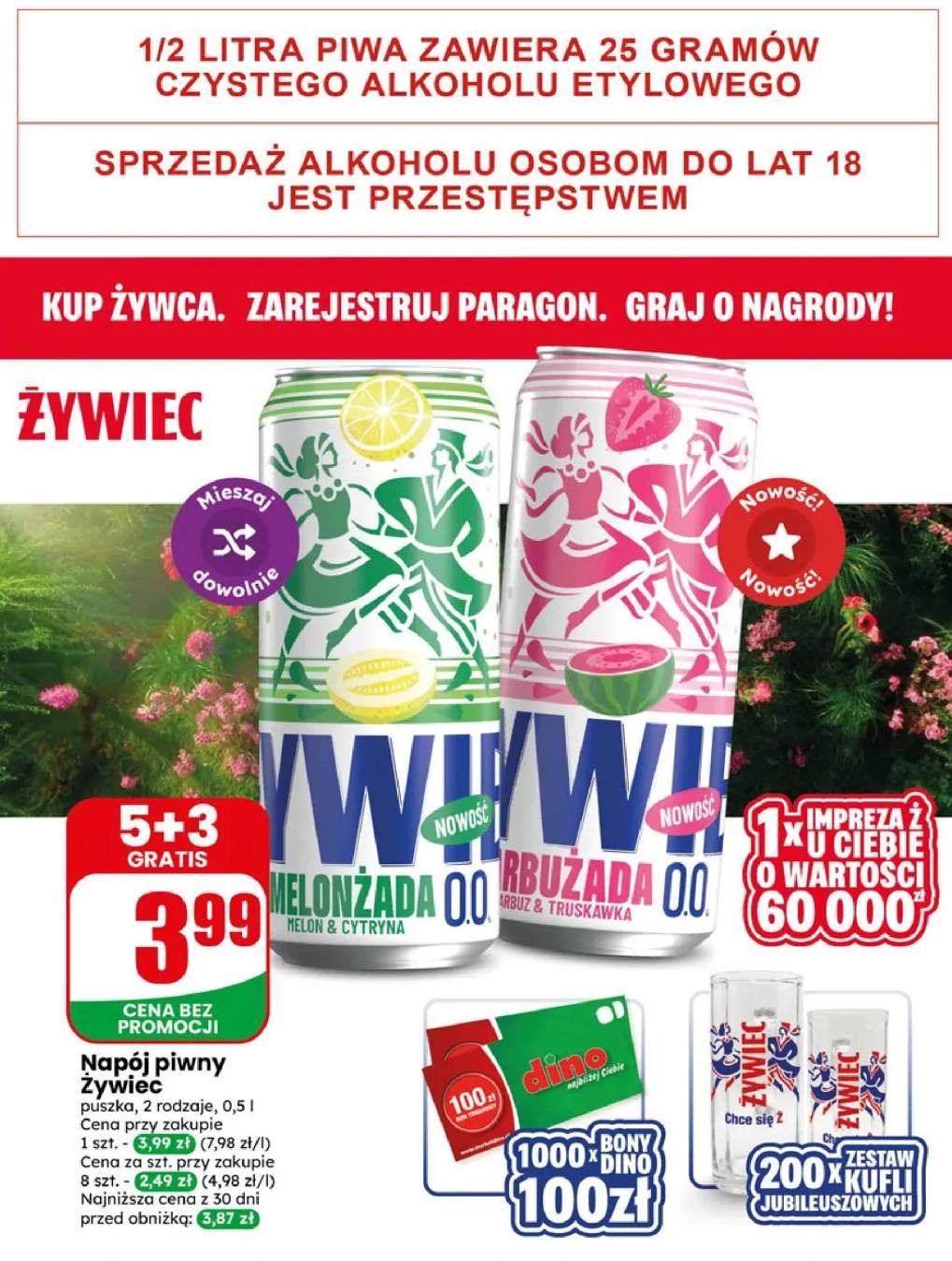 Napój piwny Żywiec Arbużada 0.0 Arbuz & Truskawka