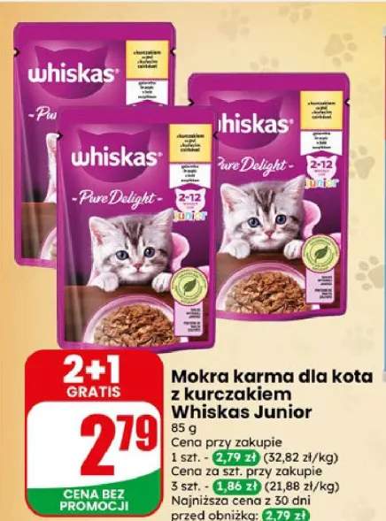 Mokra karma dla kota z kurczakiem Whiskas Junior Pure Delight