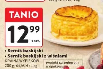 Sernik baskijski z wiśniami Kraina Wypieków