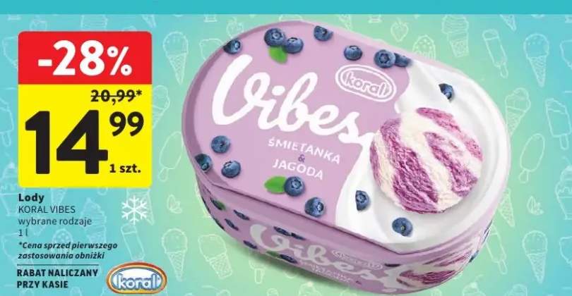 Lody Koral Vibes śmietanka jagoda