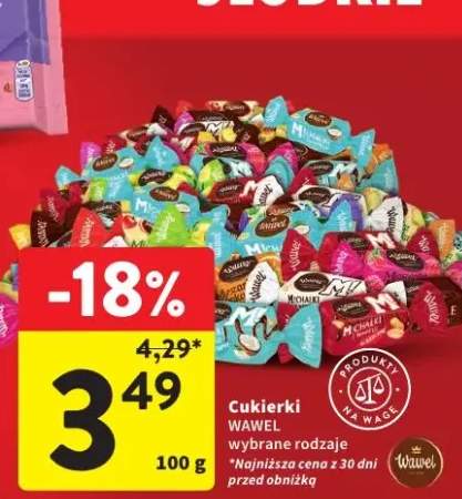 Cukierki Wawel wybrane rodzaje