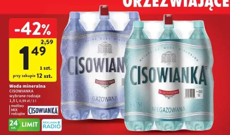 Woda mineralna Cisowianka niegazowana