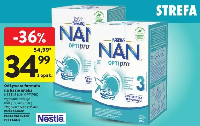 Odżywcza formuła na bazie mleka Nestlé NAN Optipro