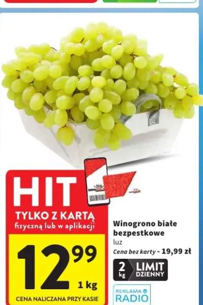 Winogrono białe bezpestkowe luz