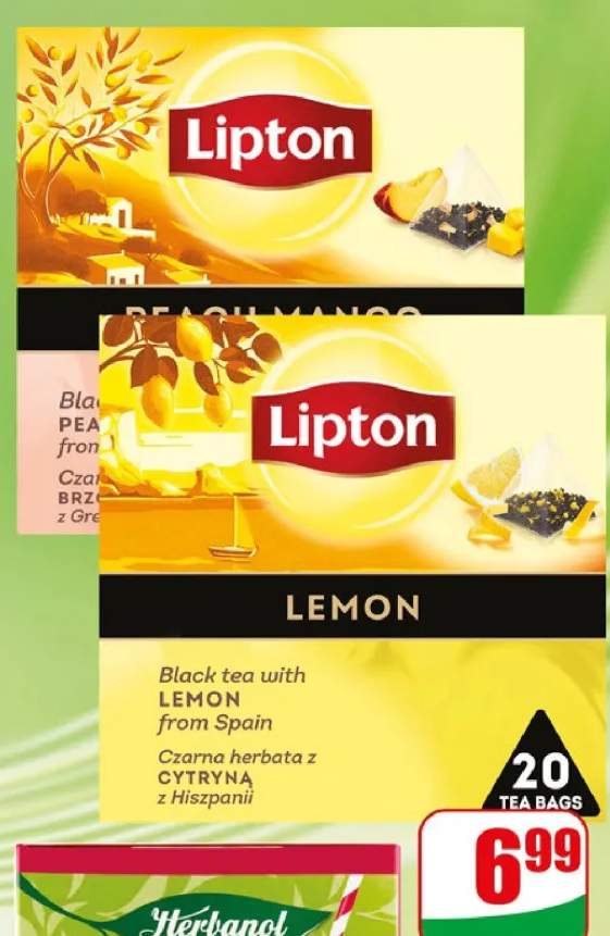 Herbata czarna aromatyzowana Lipton Peach Mango