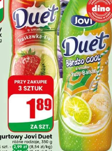 Napój jogurtowy Jovi Duet Bardzo Cool Yuzu-Banan