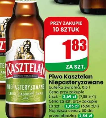 Piwo Kasztelan Niepasteryzowane butelka zwrotna