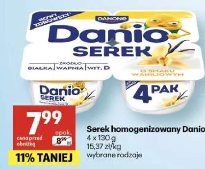 Serek homogenizowany Danio o smaku waniliowym Danone