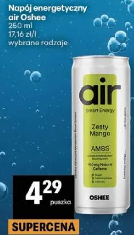 Napój energetyczny air Oshee Zesty Mango