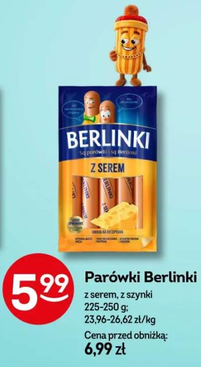 Parówki Berlinki z serem