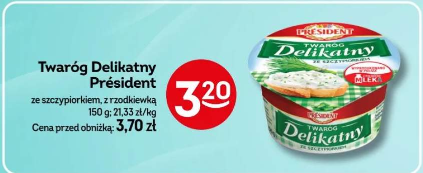 Twaróg Delikatny Président ze szczypiorkiem