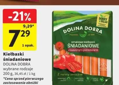 Kiełbaski śniadaniowe Dolina Dobra z suszonymi pomidorami