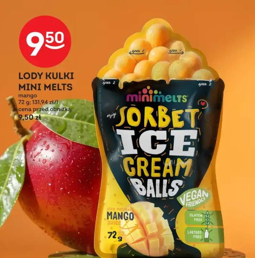 Lody kulki Mini Melts mango