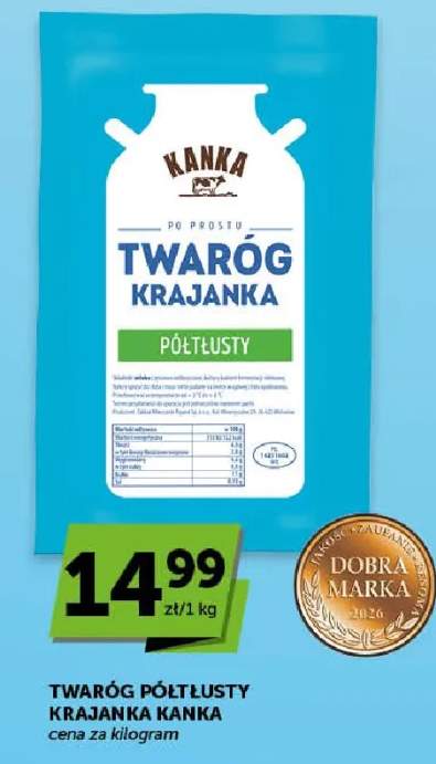 Twaróg półtłusty Krajanka Kanka
