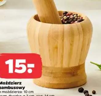 Moździerz bambusowy ø10cm wym.tłuczka ø3cm wys.14cm