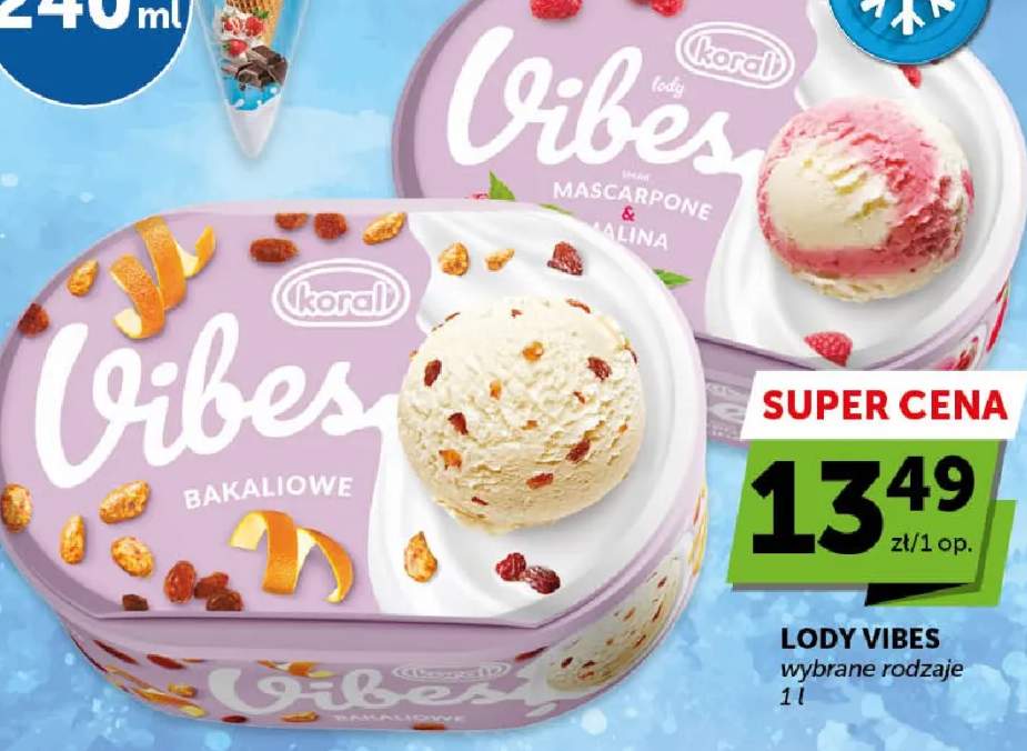 Lody Koral Vibes mascarpone & malina