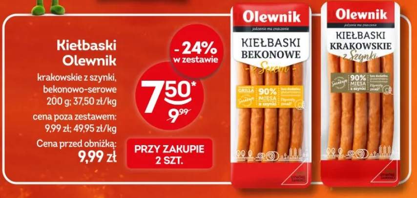 Kiełbaski krakowskie z szynki Olewnik