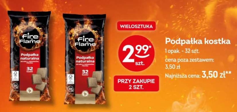 Podpałka kostka naturalna Fire&Flame