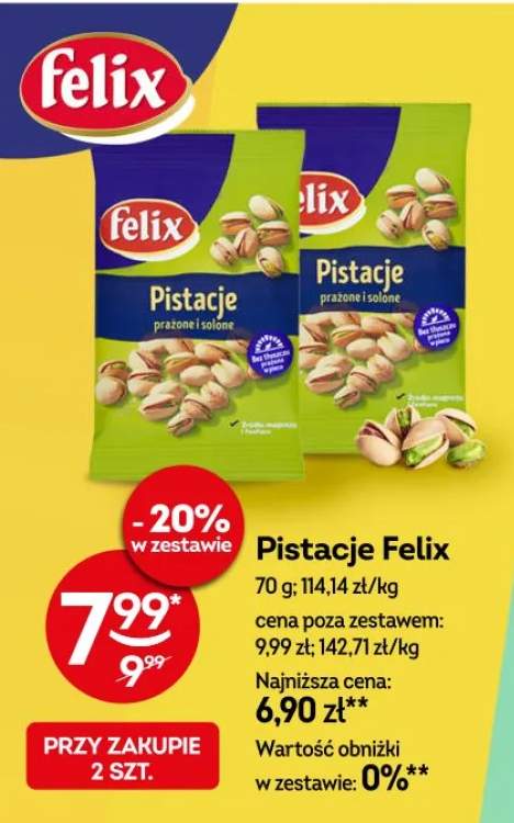 Pistacje Felix prażone i solone