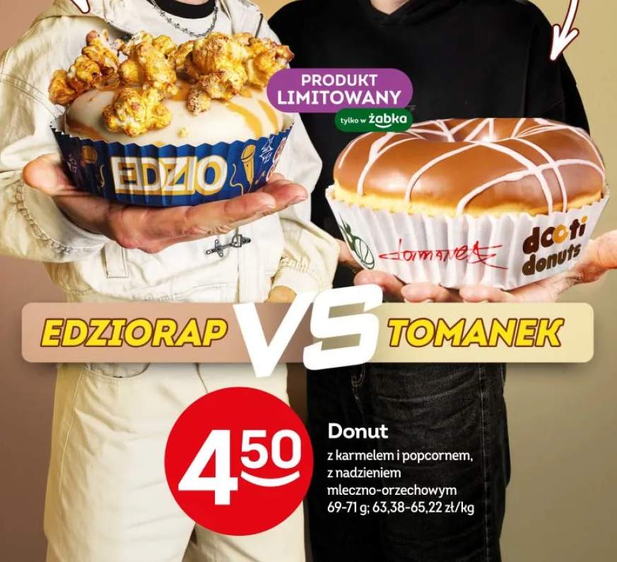 Donut z nadzieniem mleczno-orzechowym