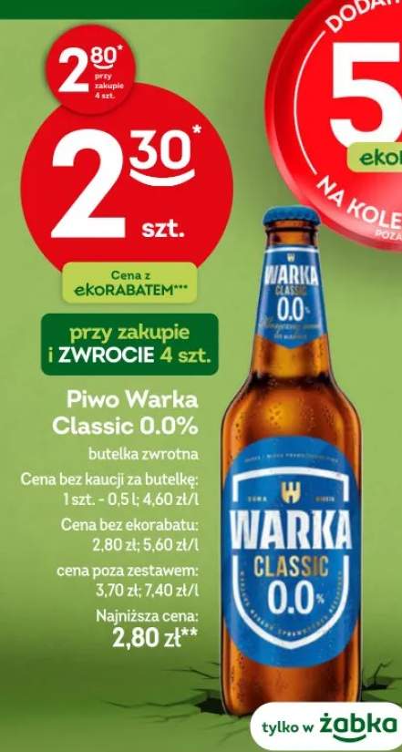 Piwo Warka Classic 0.0%