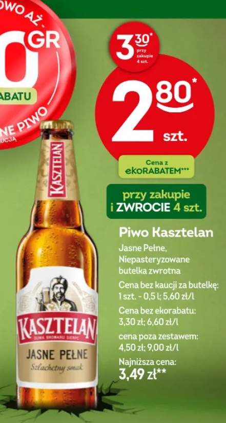 Piwo Kasztelan Jasne Pełne Niepasteryzowane