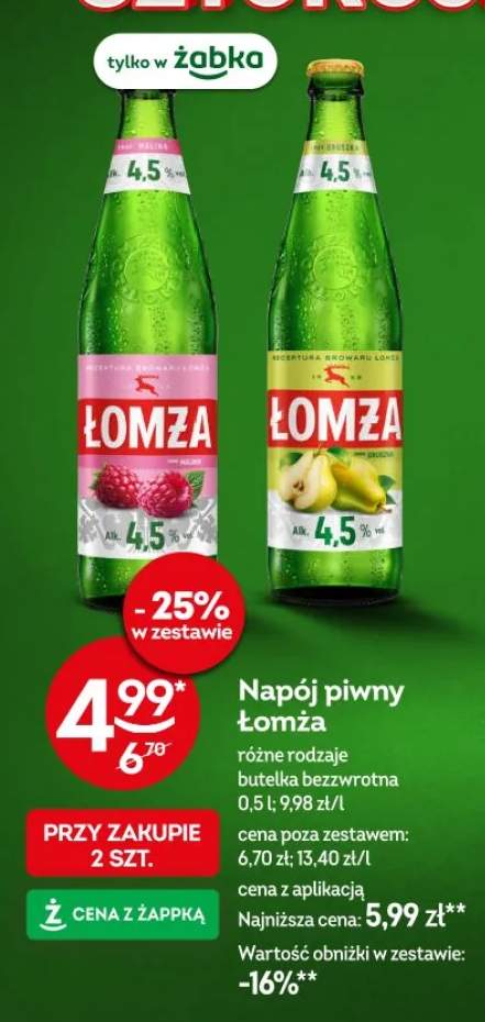 Napój piwny Łomża gruszka
