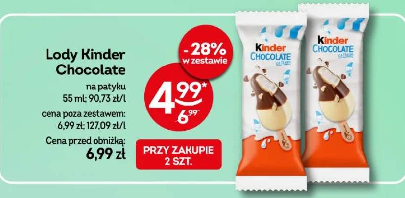 Lody Kinder Chocolate na patyku